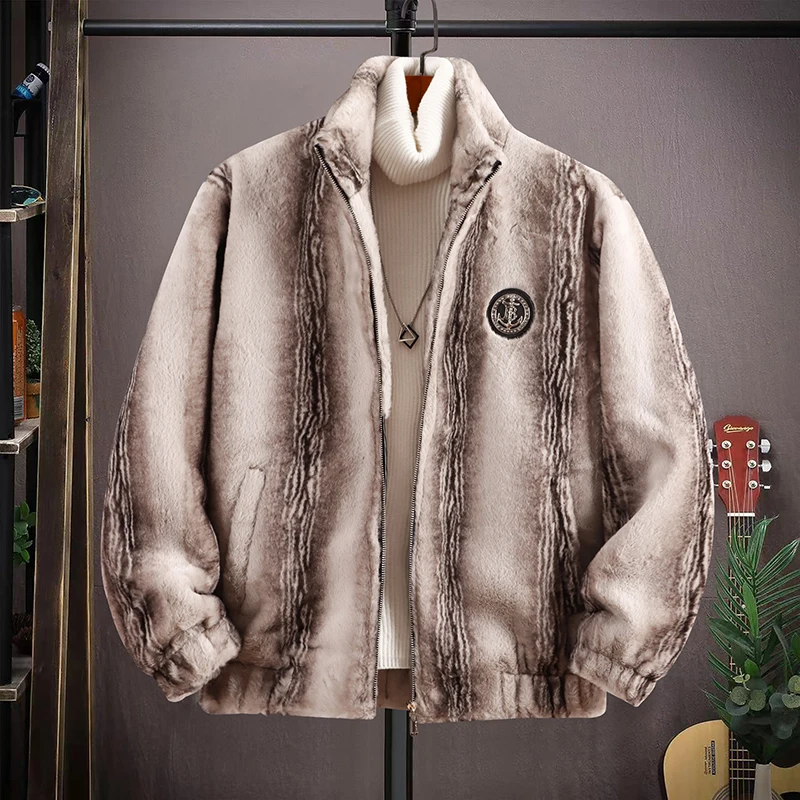 

Spring Winter Faux Mink Leather Jacket Coat Mens Loose Warm Fur Coat Men Slim Jackets Coat Jaqueta de couro fashion Leisure