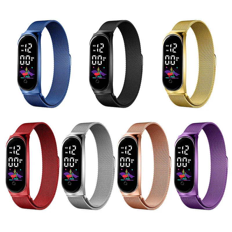 

Часы женские электронные, спортивные цифровые наручные, розовое золото, спортивные