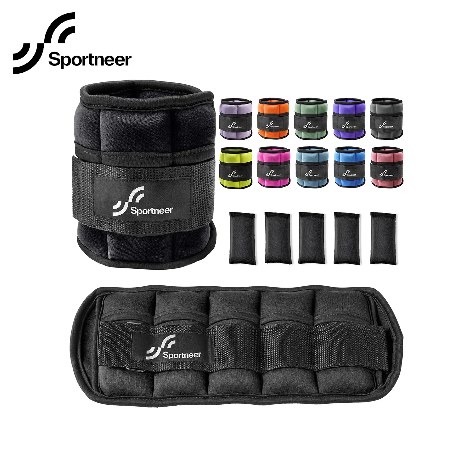 Pesos de Tornozelo Ajustáveis Sportneer 10lb (Par) – Caneleira para Treino em Casa, Academia e Fitness