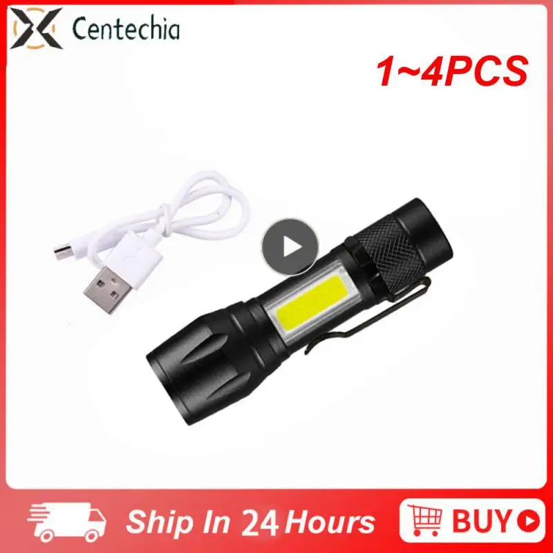 

1~4PCS Zoom Focus Mini Led Flashlight Built In Battery XP-G Q5 Lamp Lantern Work Light rechargeable Mini Flashlight