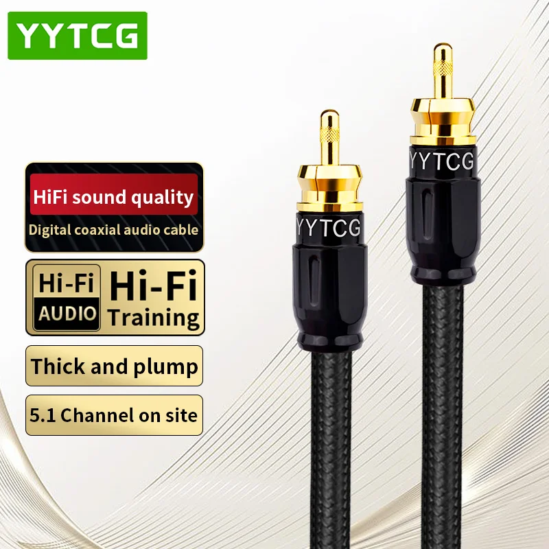 Premium Coaxial Digital Audio Cable - High-End RCA to RCA Male Connector