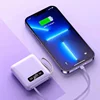 Mini Power Bank 10000mAh Fast Charging Built in 4 Cables Portable Charger Powerbank for IPhone Xiaomi IPhone External Battery 5