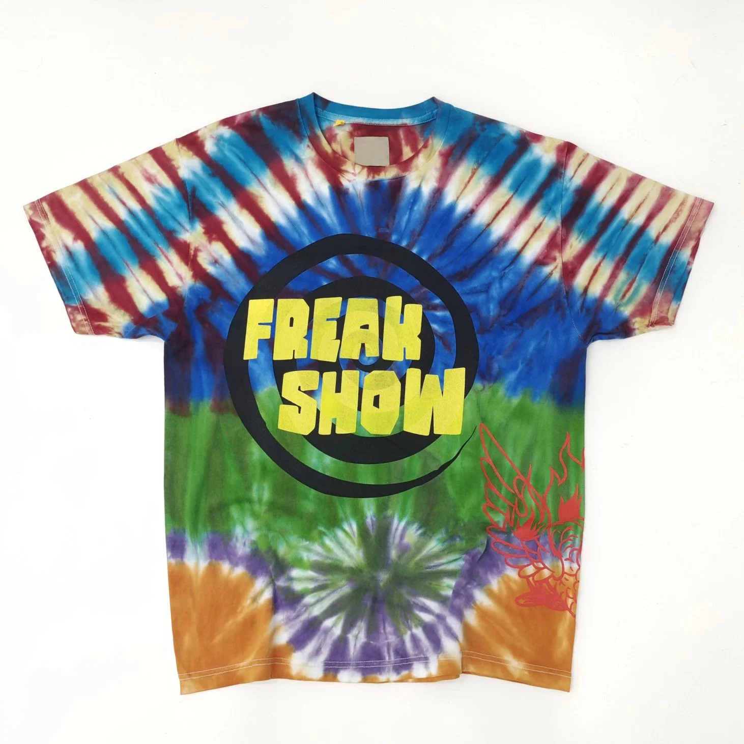 

GD High Quality Summer Tie-dye Short Sleeve T-shirt Pure Cotton Ready-to-wear Frayed Washed Old Print