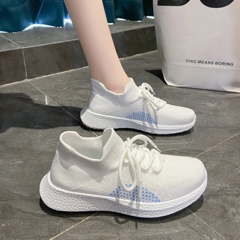 

Shoes for Ladies Summer Comfortable Knitted High Quality Women's Vulcanize Shoes Breathable Solid Women Solid Color Sneakers
