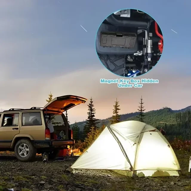 2025 Upgraded Version Magnetic Hidden Multi-function Car Bottom Key Box Waterproof and Rust-proof Safe To Store GPS Locator 4