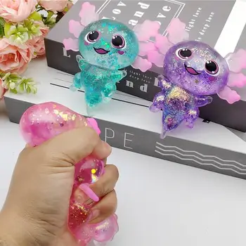 1pc Axolotl Squeeze Fidget Toy Stress Relief Flexible Squeeze Ball for Kids Adults Sensory Toys Birthday Christams New Year Gift