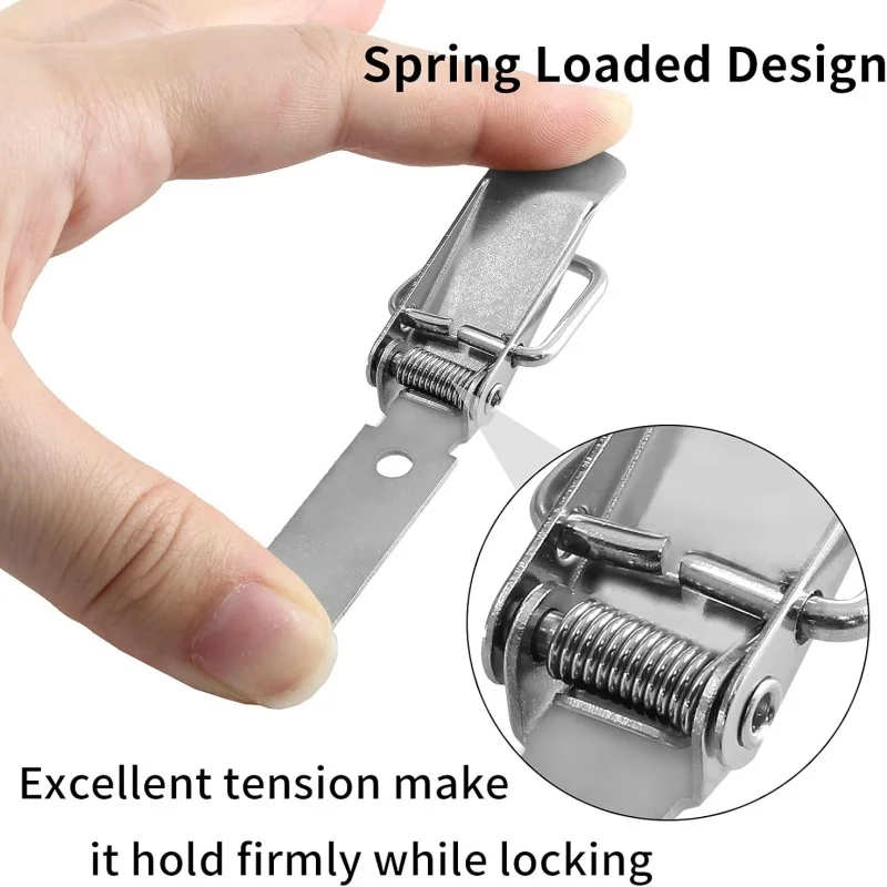 10 pcs Toggle Latches Spring Loaded Cabinet Catch Boxes Handle Lock Lever Clasp Case Clamp