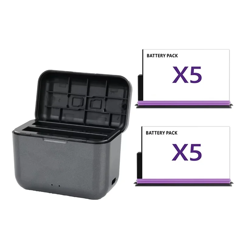 Batterie Insta360 X5 2500mAh + Chargeur - Lot de 2 Piles