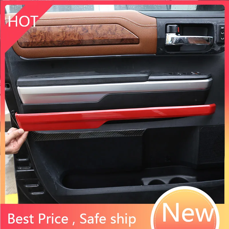 

4 шт. для Toyota Tundra 2014-2021 ABS красный подлокотник двери автомобиля Нижняя Отделка Декоративные наклейки аксессуары для салона автомобиля jhu