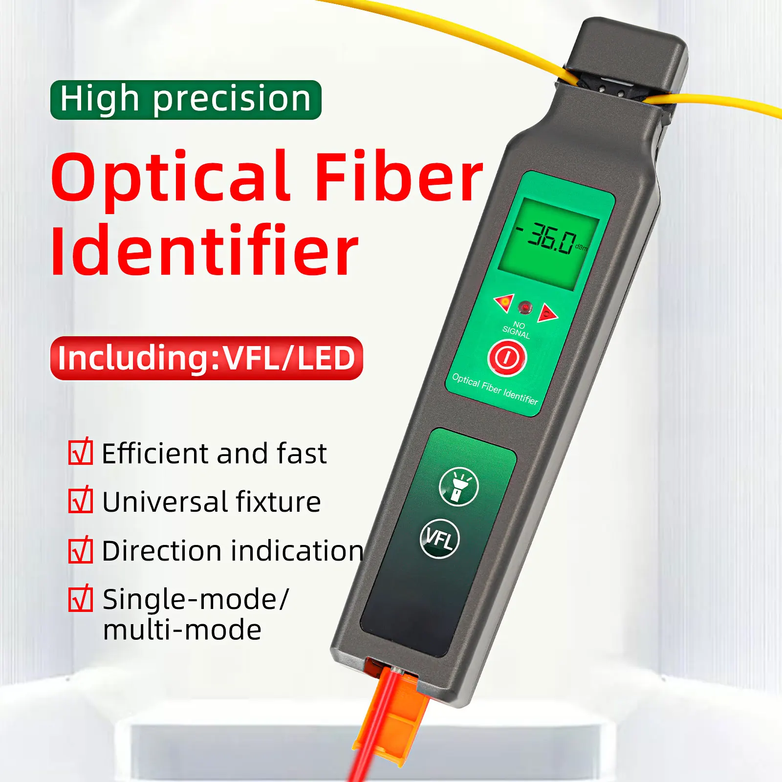 Optic Fiber Identifier VFL OFI Live Fiber Identifier Detector 900-1650nm SM and MM with Visual Fault Locator high definition endoscope pipeline camera with screen 8mm lens automobile maintenance detector visual industrial ip67 endoscope