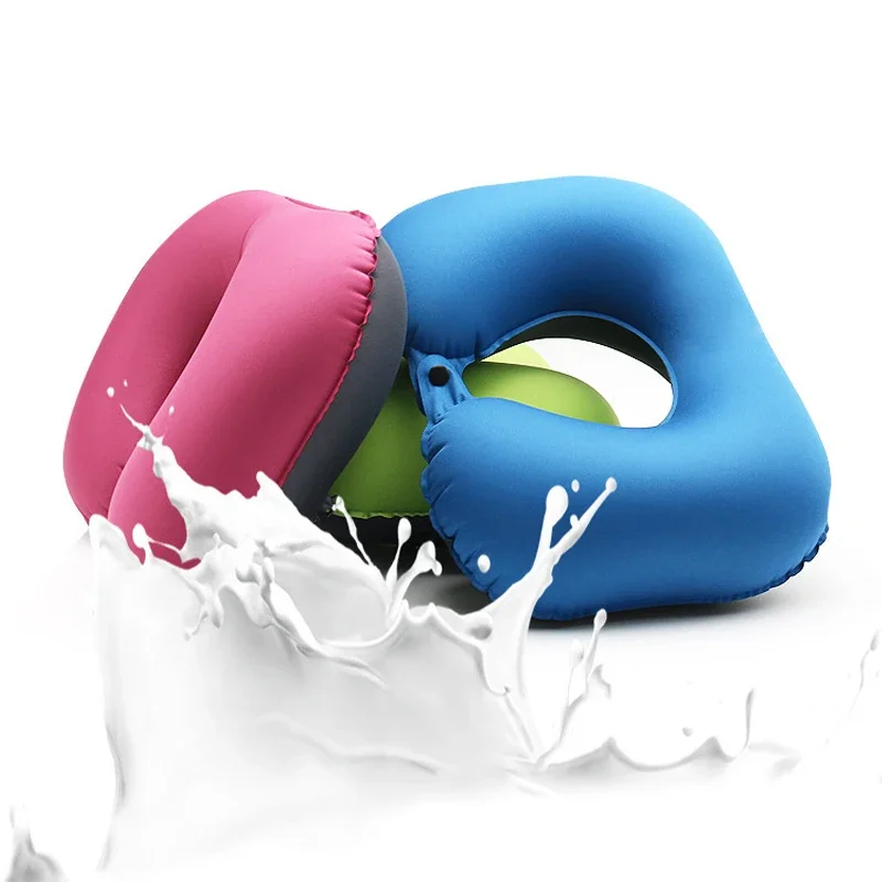 Inflatable neck pillow for travel, inflatable travel pillow for airplane, neck air pillow, travel support