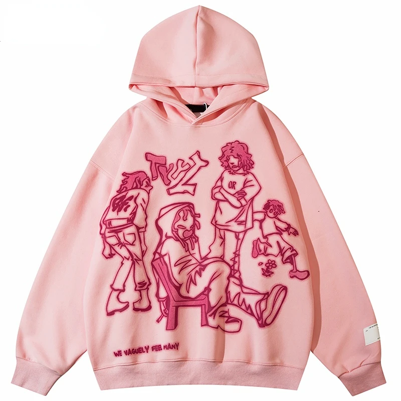 2022 Mens Womens Streetwear Pink Hoodie Sweatshirt Funny Cartoon Graphic  Hoodie Autumn Harajuku Anime Hip Hop Hooded Pullover - Hoodies u0026 Sweatshirts  - AliExpress