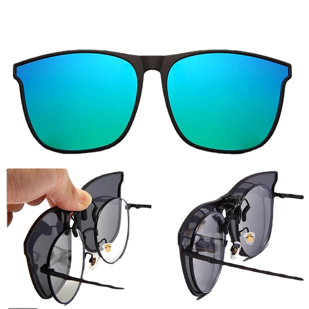 Polarisierter Clip auf Sonnenbrille Männer Färbung Autofahrer Brille Nachtsicht brille Anti Blendung Vintage quadratische Brille Okulos