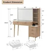 Vanity Desk with 36" HD Lighted Mirror,48" Big Modern Vanity Desk with Mirror and Lights,Dressing Table with 5 Drawers & Shelves 6