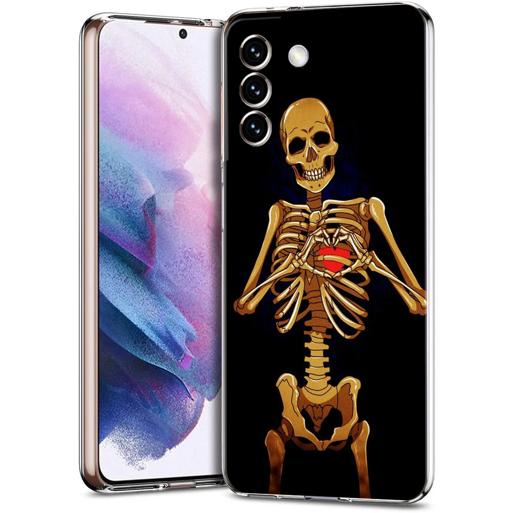 Red Love Skeleton Diagram Transparent Phone Case