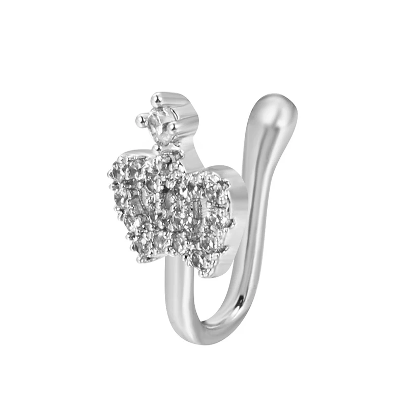 1Pcs Women Fake Piering Nose Ring Clip Septum Rock Hip Hoop punk Fashion Stainless Steel Body Jewelry Fake Perforation Nose Ring