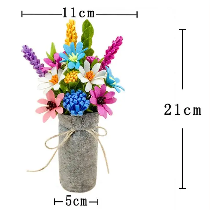 Sewing Craft Kit Potted plant Felt kit Non-woven cloth Craft DIY Sewing set Felt Handwork Material DIY needlework supplies