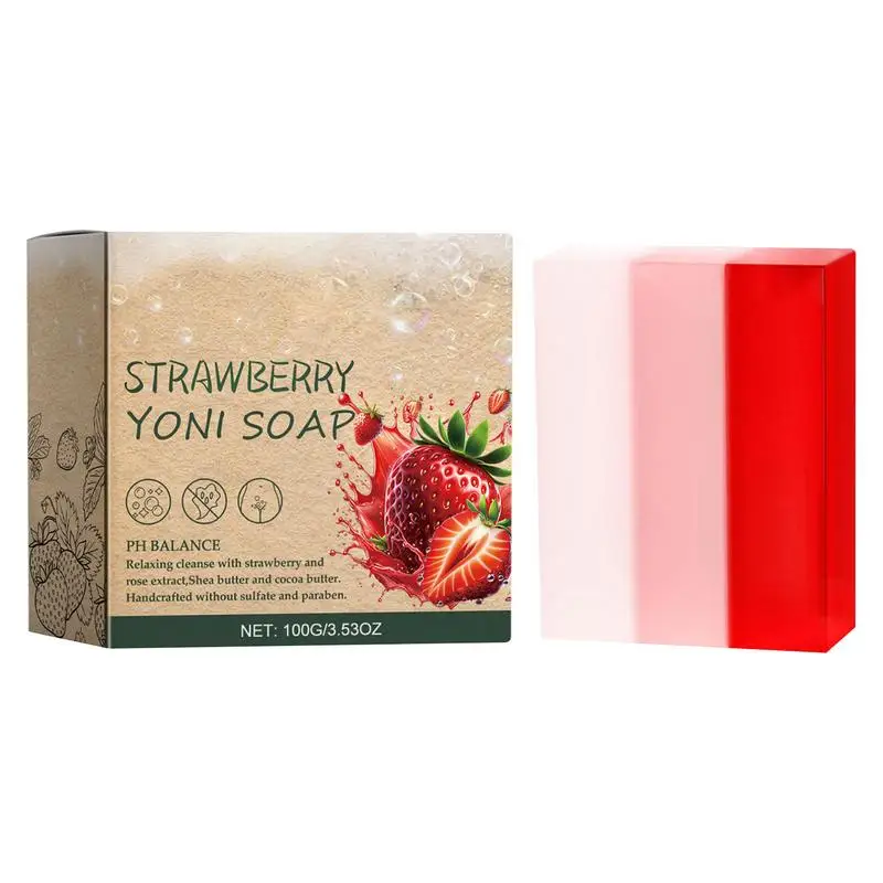

Strawberry Soapbar Yoni Wash soapbar bar Natural Organic Feminine Wash Bath Soapbar Moisturizing Ph Balanced Vaginal Clean