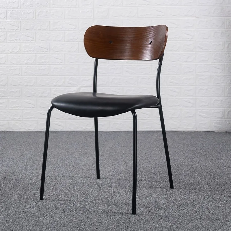 Dining chair Industrial Style Reclining Scandinavian Ins Upholstered Cushion Iron Art Dining Table Bedroom