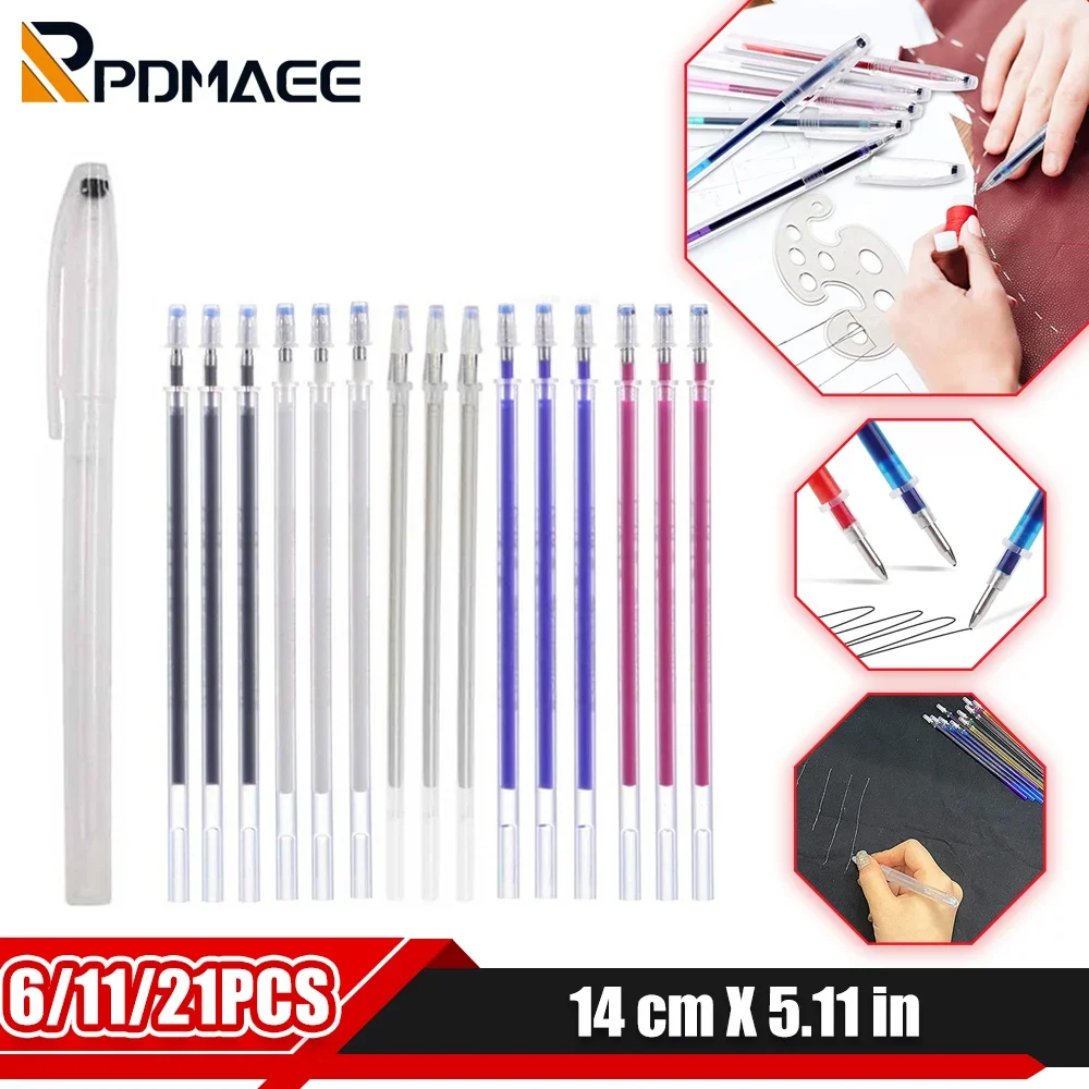 

6/11/21Pcs Heat Erasable Magic Marker Pen Temperature Disappearing Line Fabric Pen Knitting Markers DIY Craft Sewing Accessories