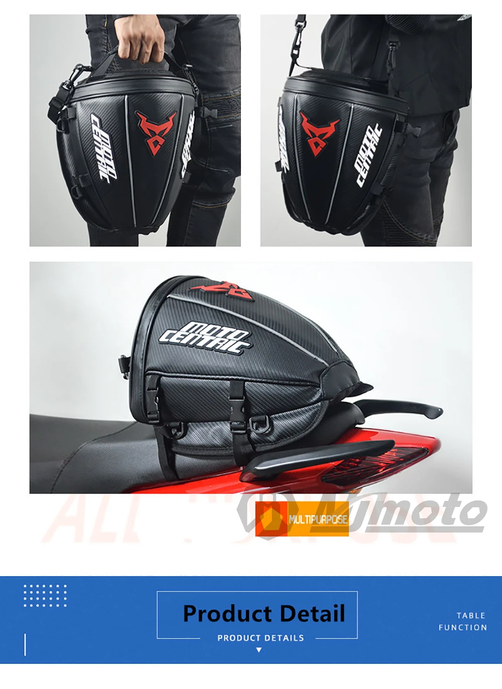Bolsa trasera impermeable para motocicleta, equipaje deportivo, sillín reflectante, bolsa trasera para motocicleta, Scoo