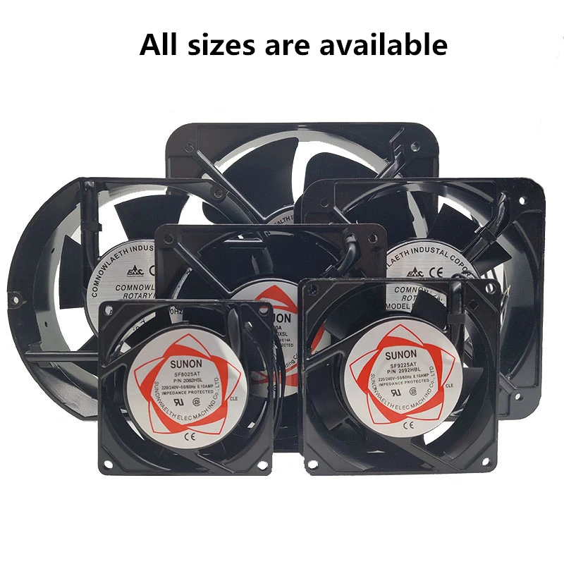Ventilador de Refrigeração Industrial 110v 220v 380v Duplo Rolamento de Esferas Elétrica Gabinete Soldador Universal Ventilador Axial Novo 11 12cm 15cm - Imagem 2