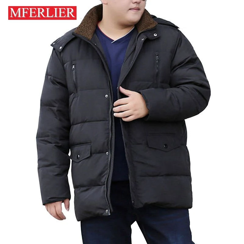 Winter Large Size 155kg Down Jackets 6xl 7xl 8xl Long Sleeve Warm Plus