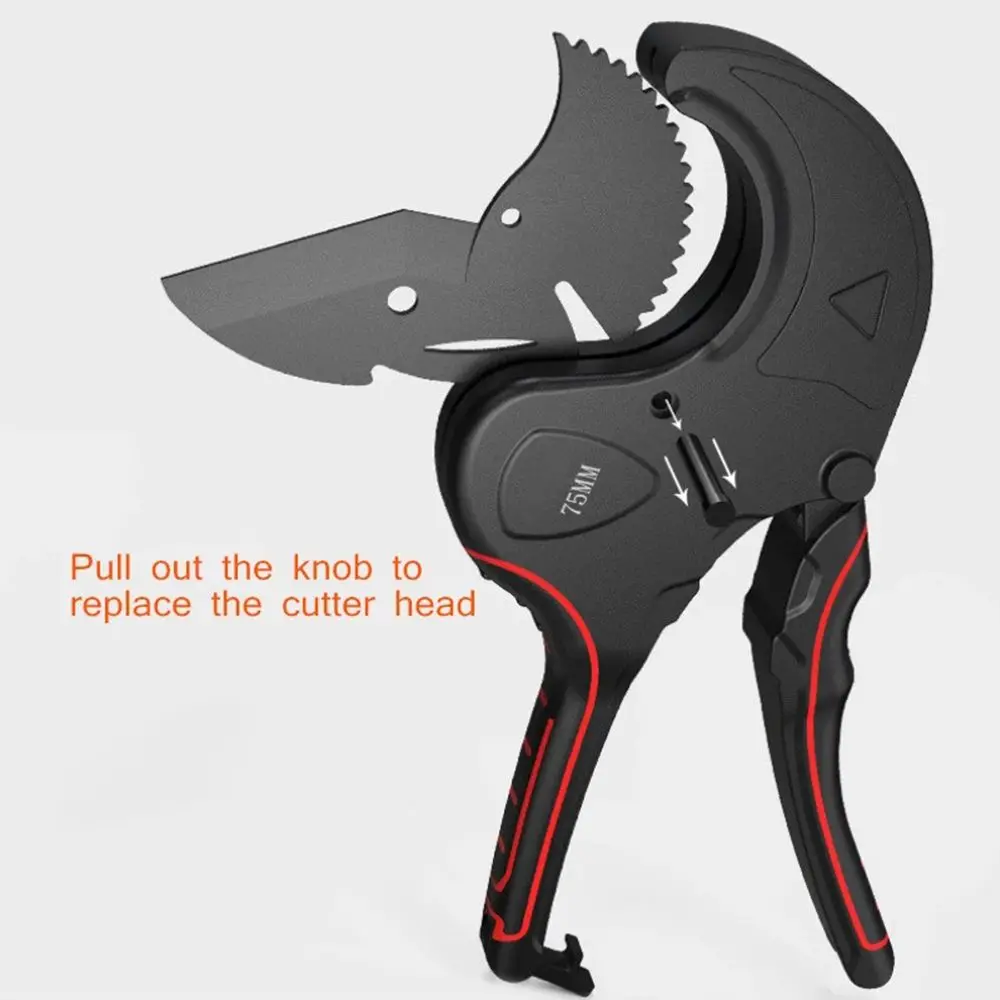 Pipe Cutter 32mm-75mm Aluminum Alloy Body Ratchet Scissors Tube Cutter PVC/PU/PP/PE Hose Cutting Hand Tools 2