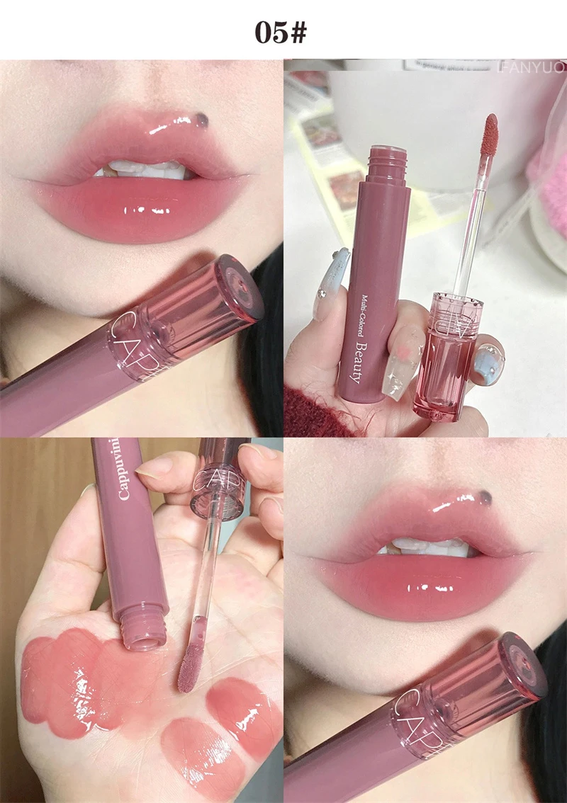 Waterproof Jelly Lip Glaze Moisturising Glossy Tint Lip Makeup_voghion.com