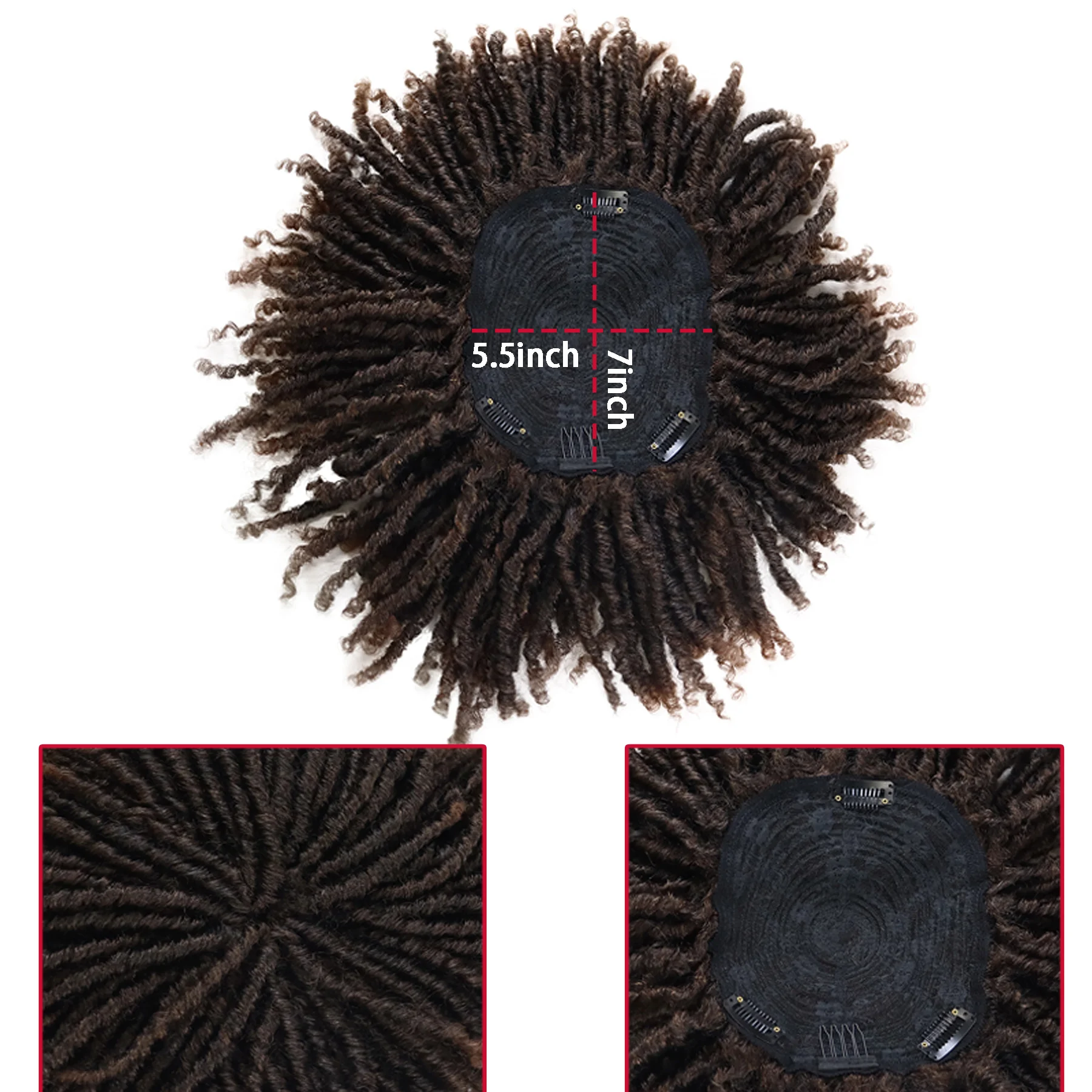 Synthetic Hair Wigs GNIMEGIL Synthetic Short Afro Twist Hair Braided Half Wig for Black Men Clip in Toupee Hairpieces Dreadlocks Male Wig Rock Party
