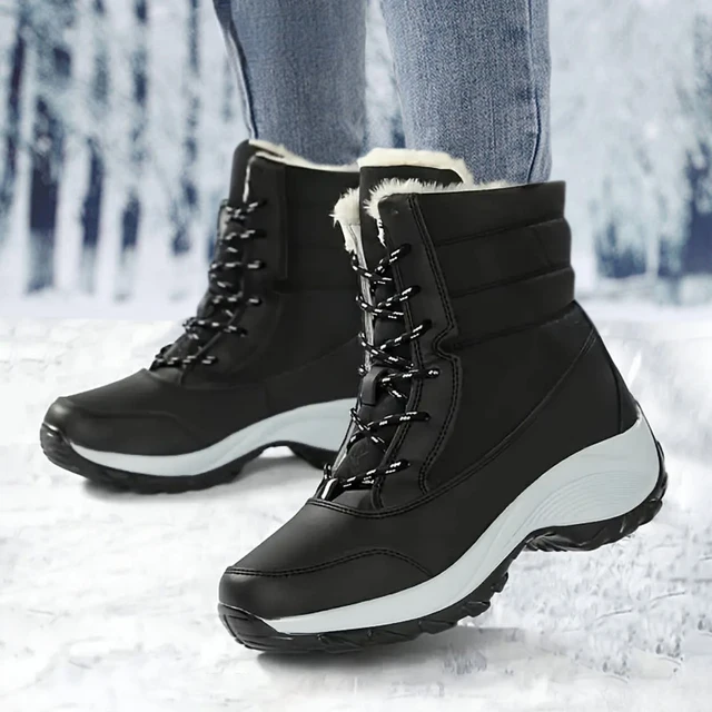 Snow Boots for Women Platform Shoes Boots Plush Keep Warm Women's Thigh High Boots Winter Ankle Boots Comfortable Walking Shoes 3