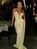 Nibber Prom Party Gown Dress Woman Sexy See Through Luxury Chain Halter Low-Neck Backless Sleeveless Midnight Elegant Vestidos - Image 2