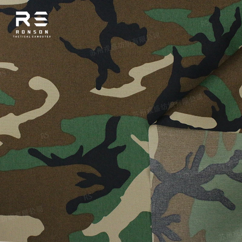 hot sale 500D nylon oxford M81 Woodland camo camouflage tactical fabric use for bag vest in stock