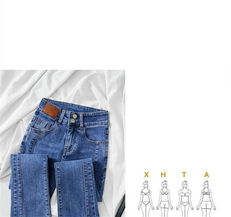 High-waist Stretch Split Flare Jeans | Vintage Denim Trousers | Slim Fit | Spring Summer | Casual Street clothing-jeans/