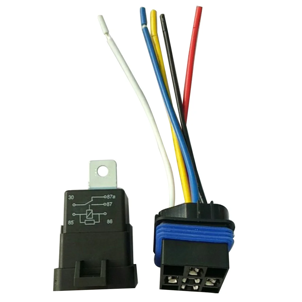 

12V 40A Pin Waterproof Relay Socket Base Holder With Wire Auto Interior Engine Parts Fpr Car Truck RV A20
