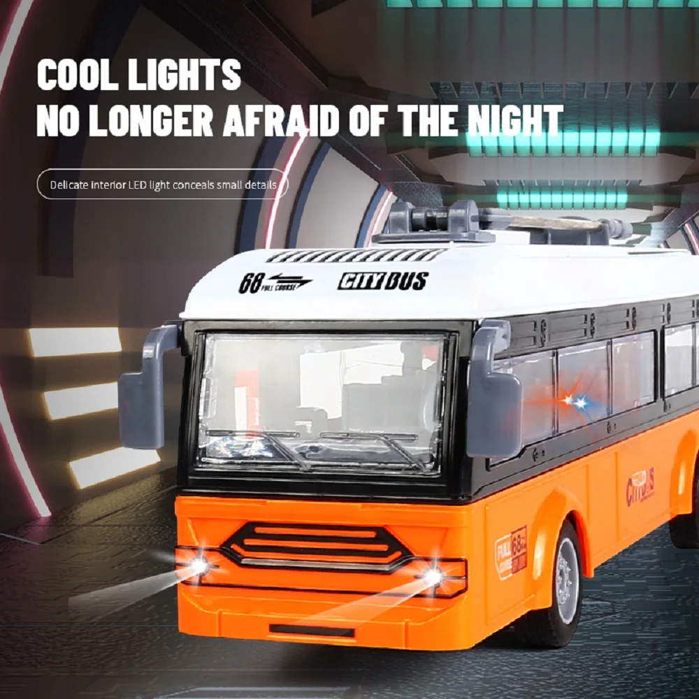 1/30 RC Car Remote Control School Bus Model Tourist Sightseeing Bus City Express High Speed Tour Bus Electric Car Kids Toys Gift 2