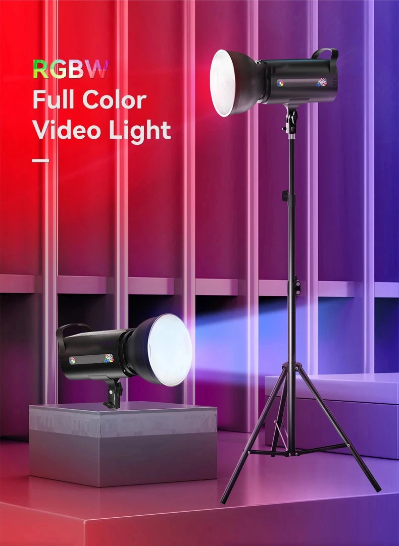 RGB 500W Multi Functional Photography Fill Light LED Video Light Remote Control COB Sun Lamp for Portrait Flash Studio Youtube