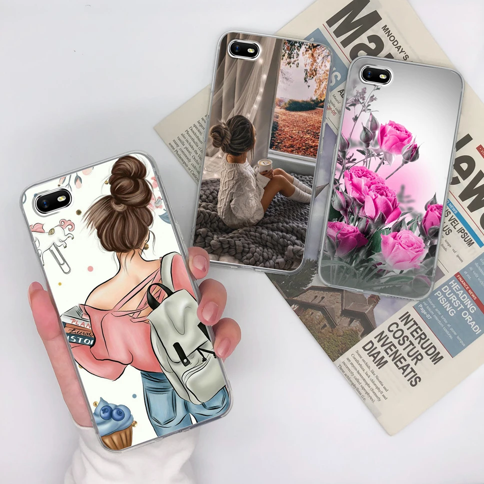 Cute Sweet Girl Transparent Soft Silicone Phone Case – 6.1 inches