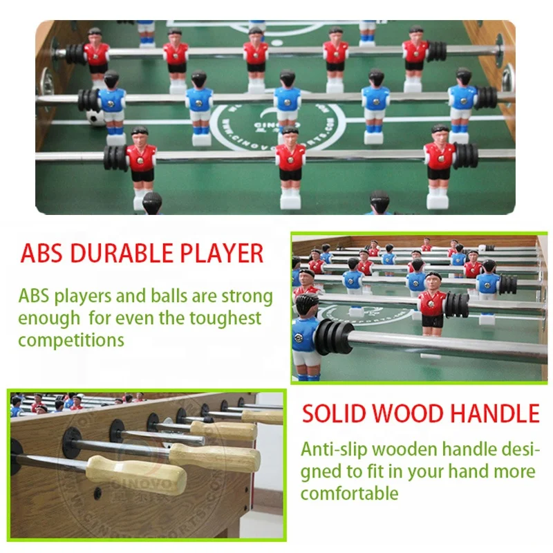 Large Standard Soccer Gaming Table, Professional Hand Football Game Table, Wooden Indoor for Adults, 55"