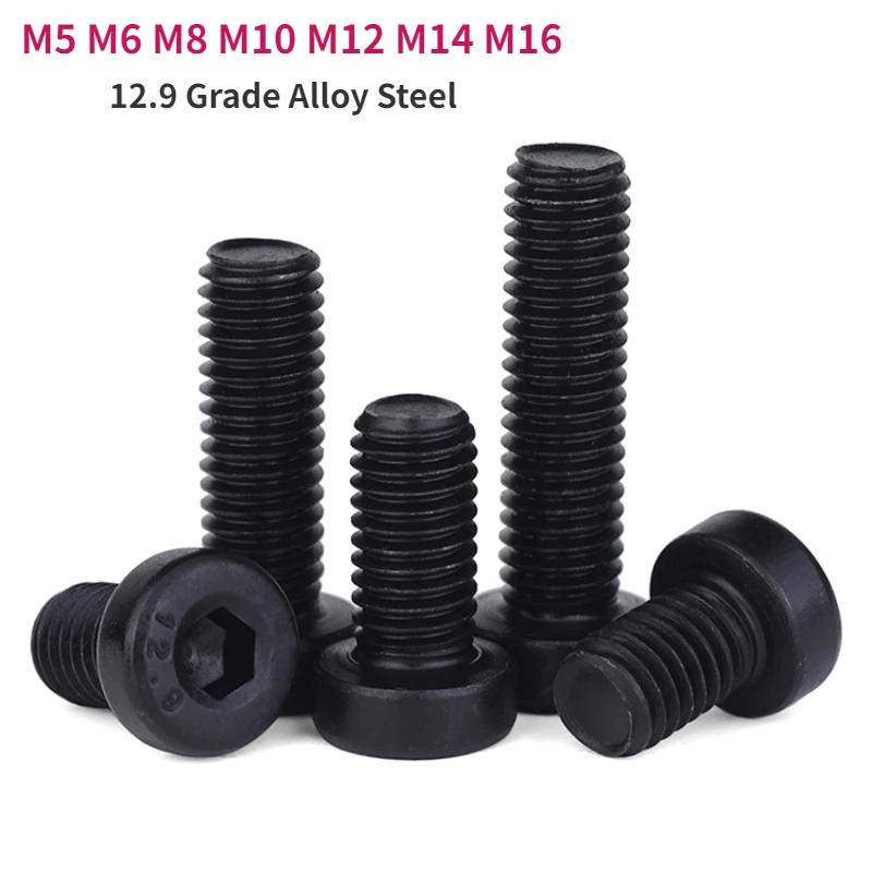 

M5 M6 M8 M10 M12 M14 M16 12.9 класс легированная сталь черный шестигранный гнездо тонкая Низкопрофильная крышка