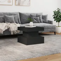 Table basse avec lumières noire 50x50x40 cm 1
