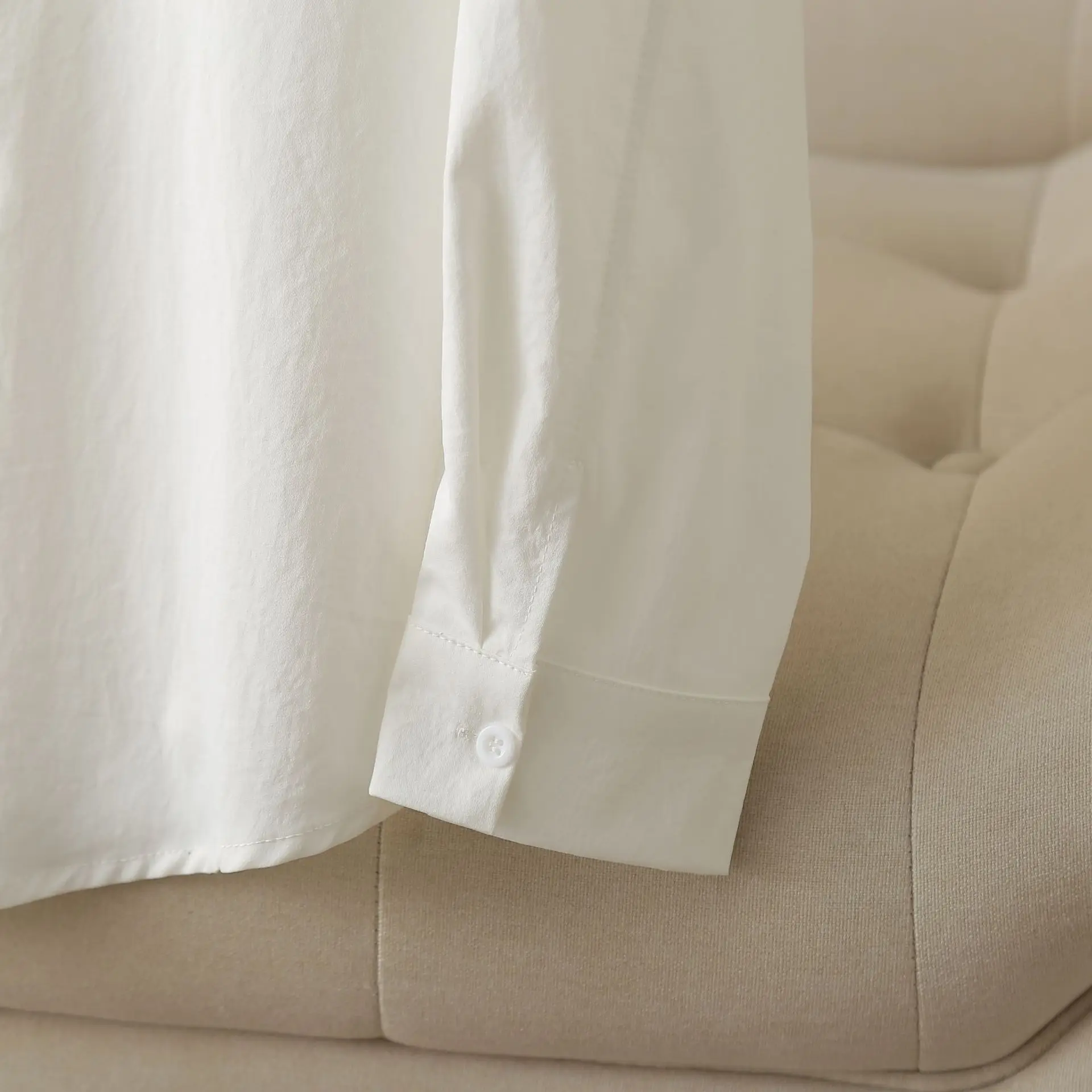 Women's Long-Sleeved Shirt, Simple Monochromatic Blouses, Plus Size, Spring and Autumn, New, 125