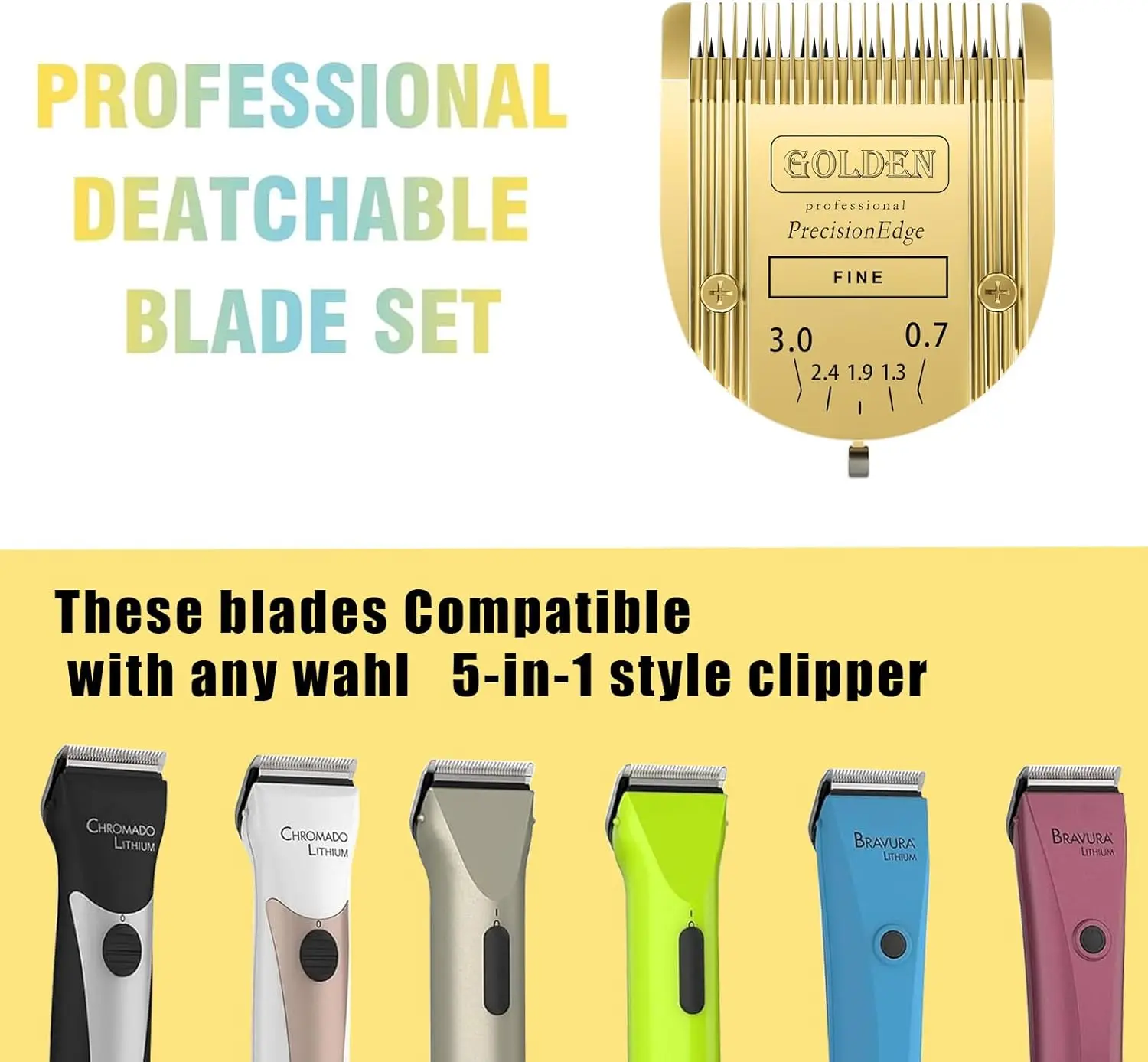 Pet Dog Cat Grooming 5in1 Adjustable Blade for Wahl Professional Animal Clippers Arco Bravura Chromado Creativa Figura Motion
