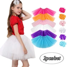 

Tutu Skirt and Hair Clip 2pcs/set Cute Girls Princess Party Children's Clothing Fluffy Tulle Bow Hair Accessories Cute Skirt