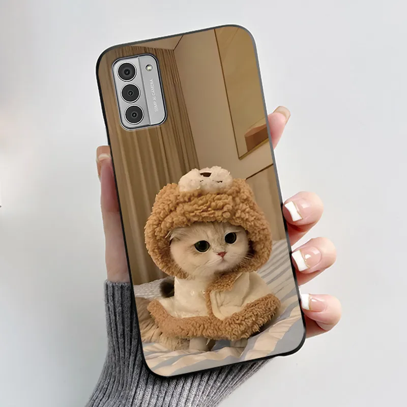Silicone Soft Black Aesthetic Cute Cat Astronaut Phone Case Bumper Shell