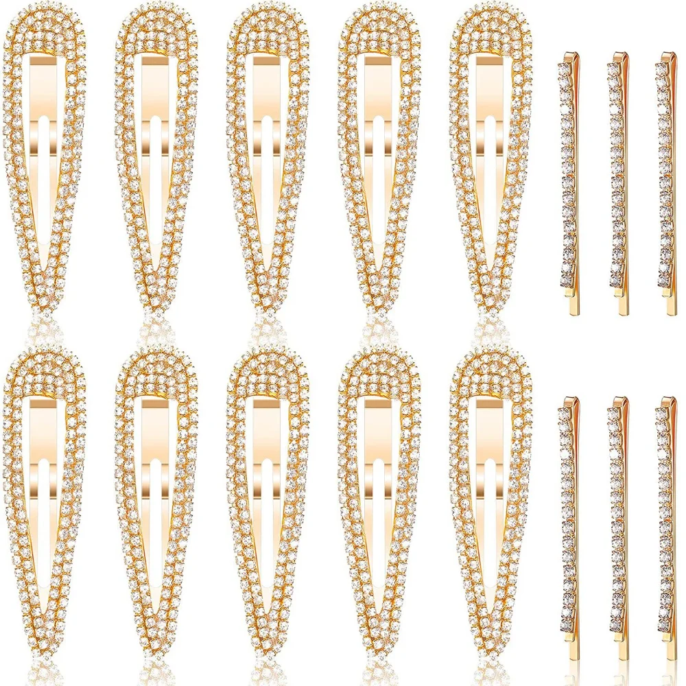 

16pcs Rhinestones Hair Clip Women Crystal Hair Clips Girls Barrette Hair Pins Jewelry Shiny Luxury Hairpins BB Clip Styling Tool