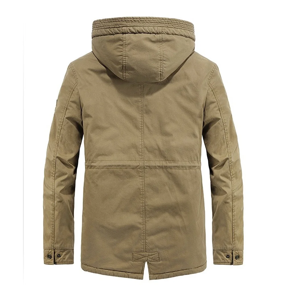 Men's Outdoor Jacket Detachable Hood Casaul Autumn Winter Military Hooded Parka Fleece Lined Thicken Warm Coat sweatshirt jacket down jacket puffer jacket cotton jacket parka coat parkas coat men bomber jacket