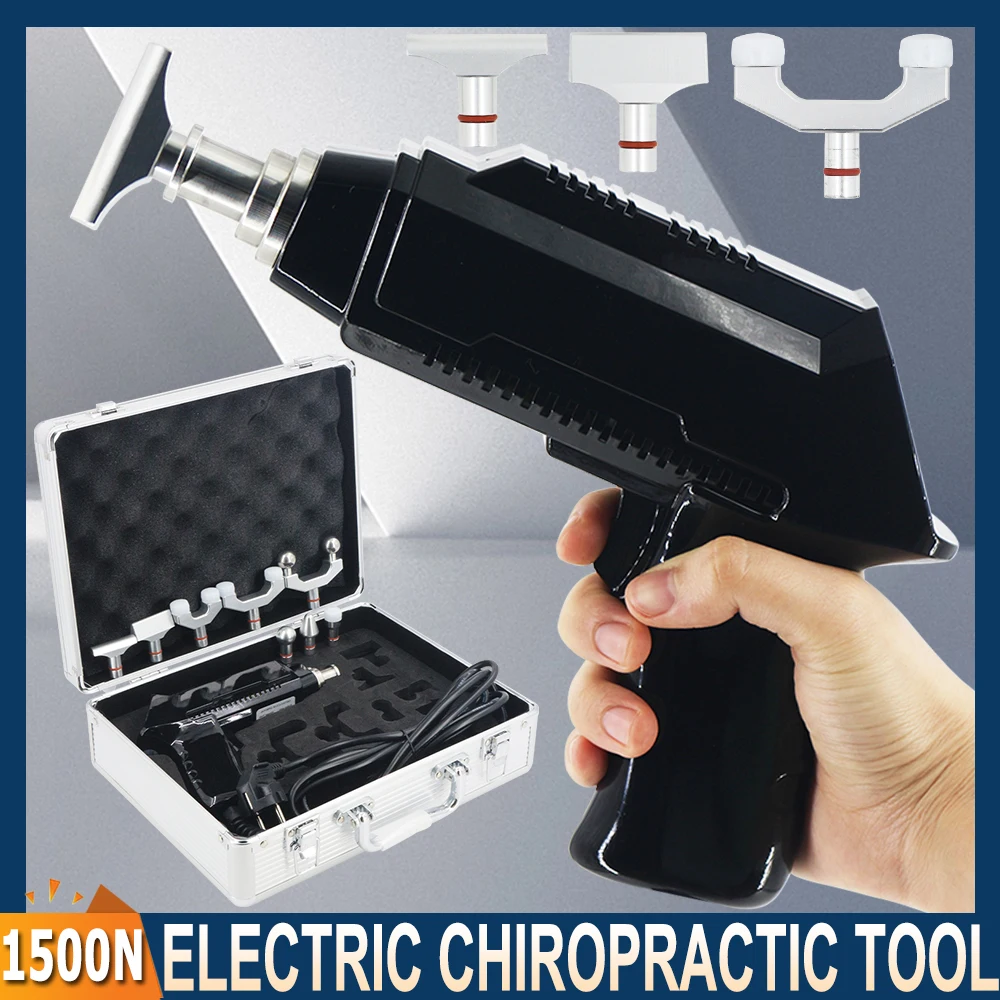 

1500N Chiropractic Adjusting Tool Electric Correct Gun 8 Heads Adjustable Intensity Effective Therapy Spinal Portable Massager