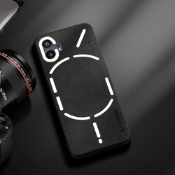 Elegant Lightweight Leather Wood Grain Phone Case - Simple and Durable Design for NothingCMFPhone1 (Black)