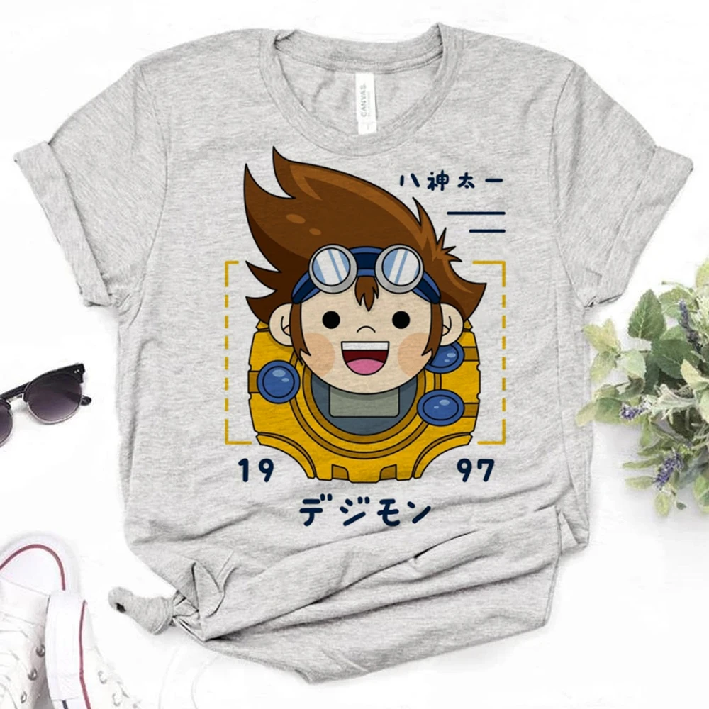 thumbnail image 1 of Digimon-Camisetas estampadas de diseñador para mujer, ropa de calle divertida, harajuku, 1 of 5
